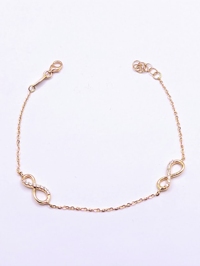 BRZ 1024 Pulsera Oro Amarillo Circon