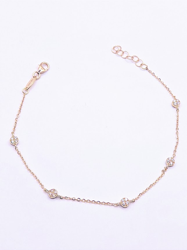 BRZ 1434 Pulsera Oro Amarillo Circon