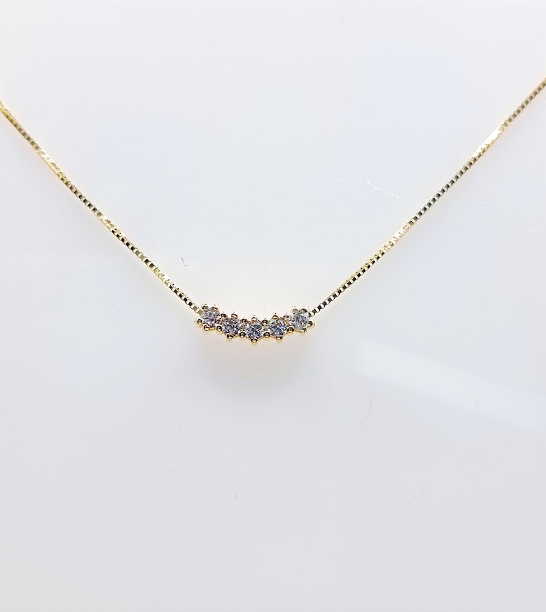 P 3082 Collar Oro Amarillo Circon