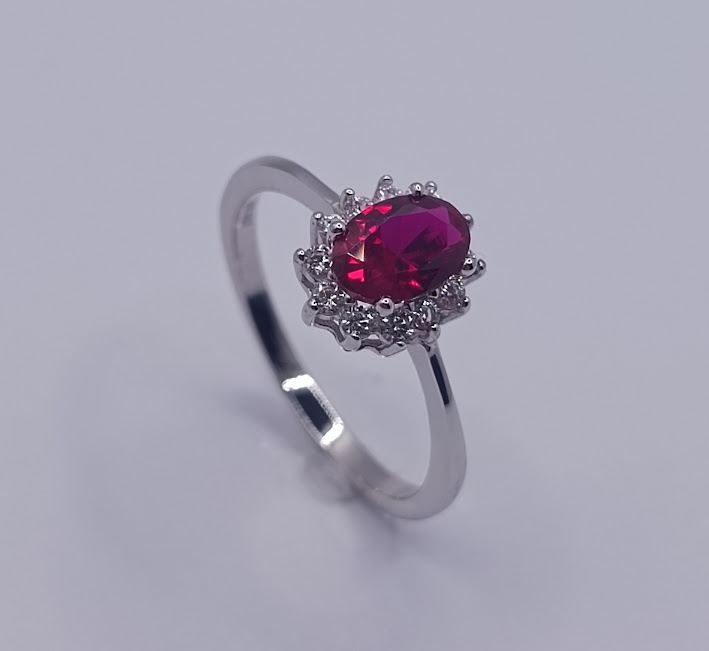 R-0560 R Anillo Plata Rubi Lady 
