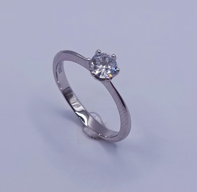 R-0701 M Anillo Plata Solitario 5mm 