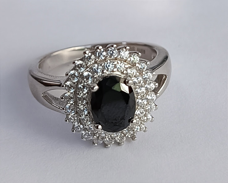 R-0014 N Anillo Plata Negro