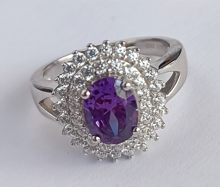 R-0014 AM Anillo Plata Amatista
