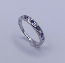 R-1009 Z Anillo Plata Cintillo Zafiro
