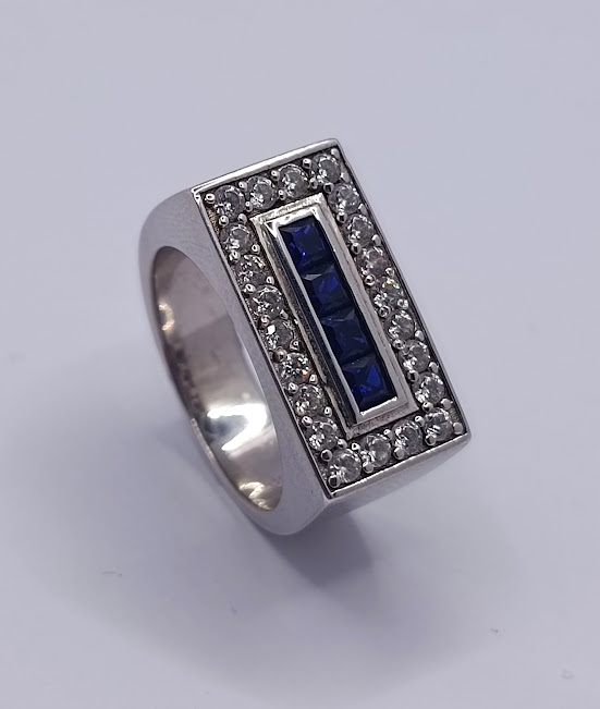 R-1072 Z Anillo Plata Zafiro