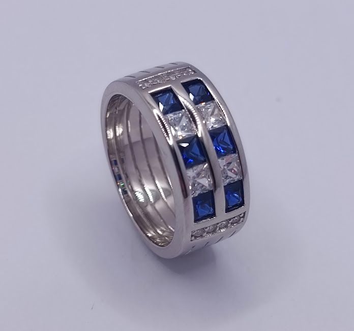 R-1076 Z Anillo Plata Zafiro 