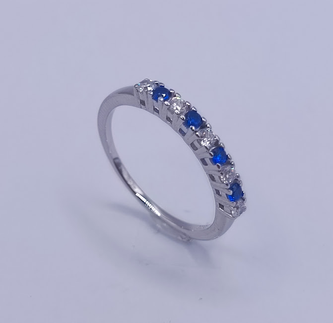 R-1461 Z Anillo Plata Zafiro Cintillo