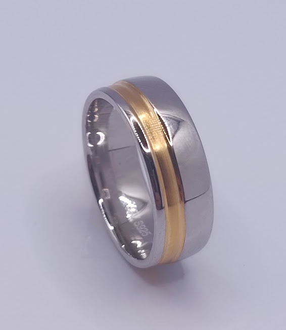 SR-0397 Argolla Plata Oro Vermeille Matrimonio Alianza