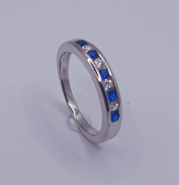 R-0548 Z Anillo Plata Cintillo Zafiro