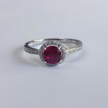 R-0032 R Anillo Plata Rubi