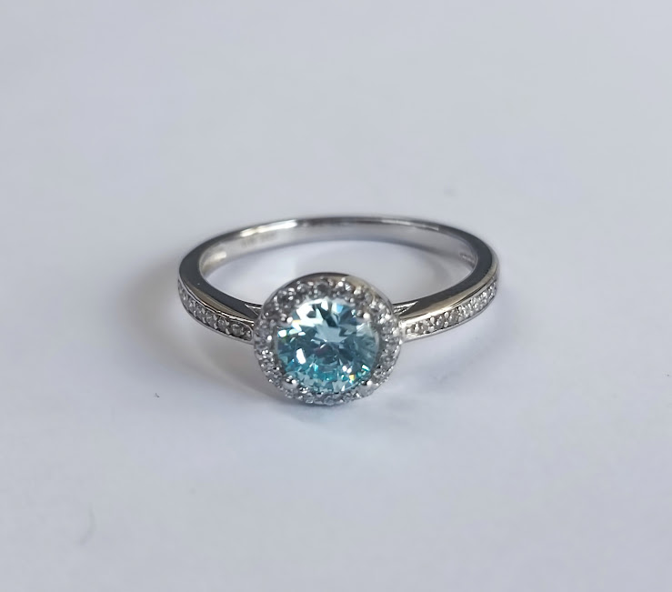 R-0032 TA Anillo Plata Aguamarina