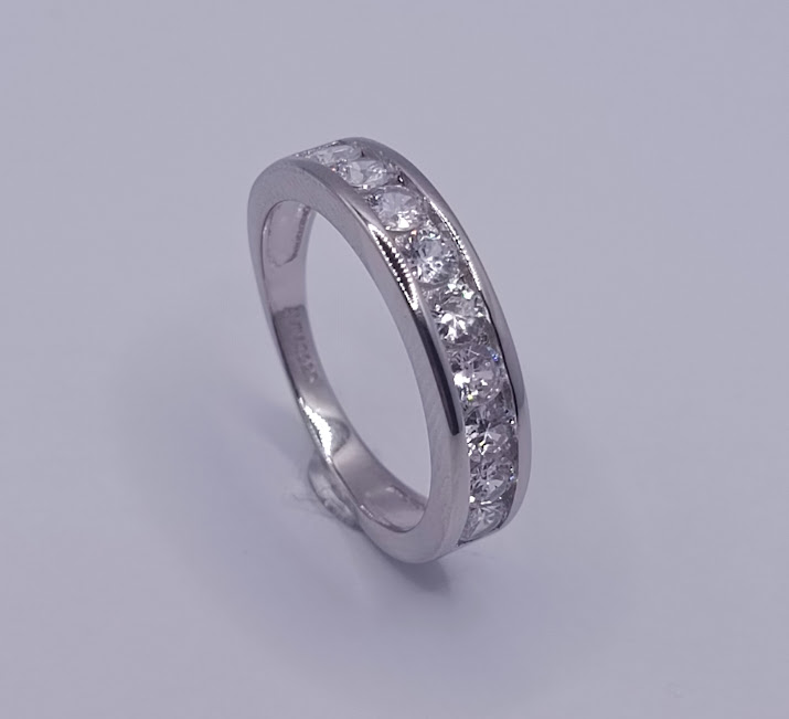 R-0548 B G Anillo Plata Cintillo Ancho
