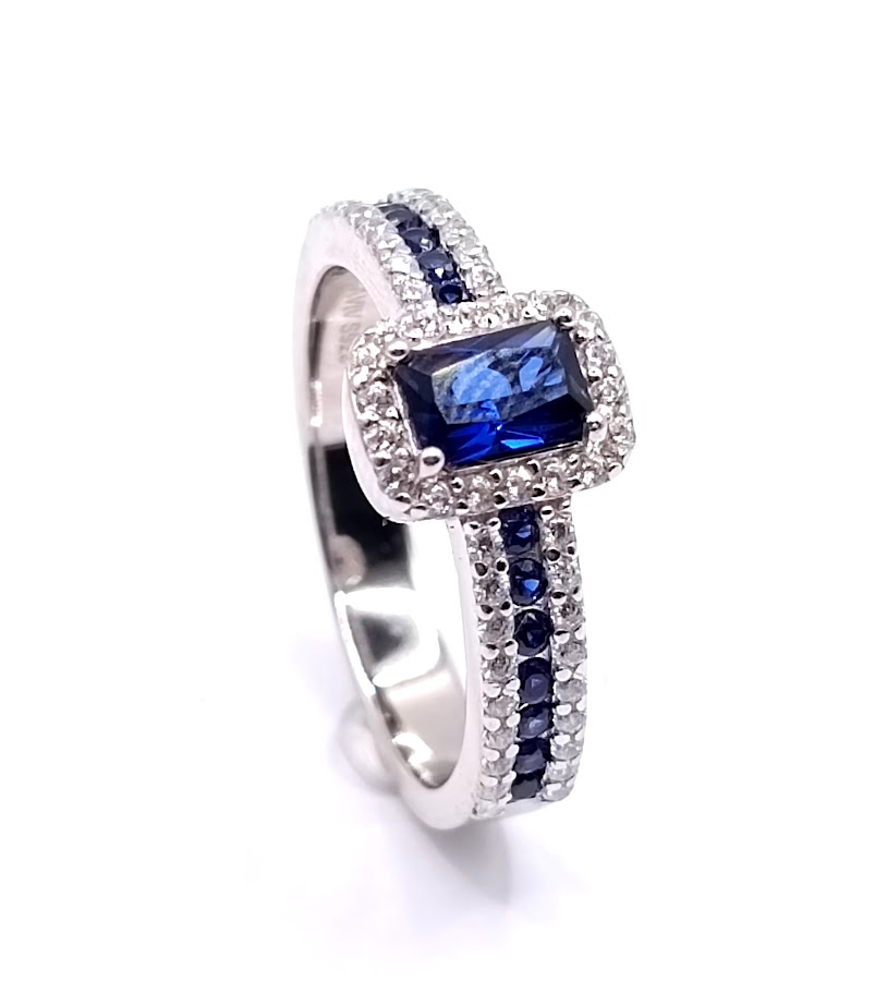 R-7368 Z Anillo Plata Zafiro