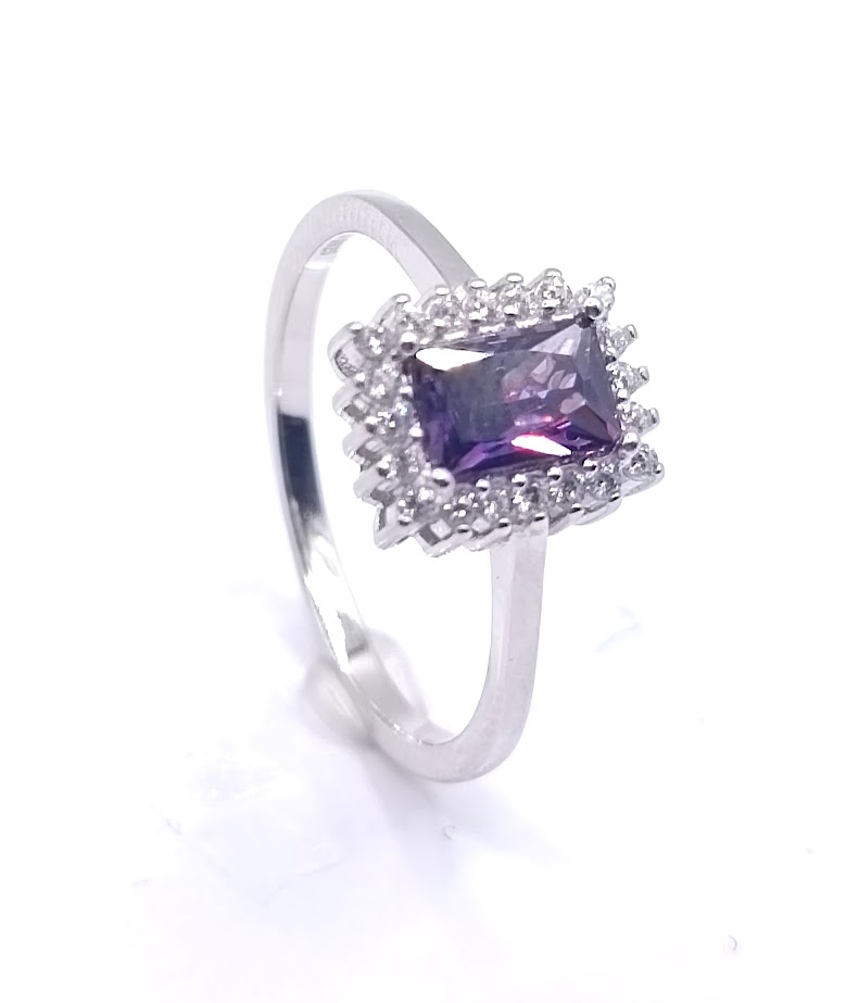 R-24697 AM Anillo Plata Amatista