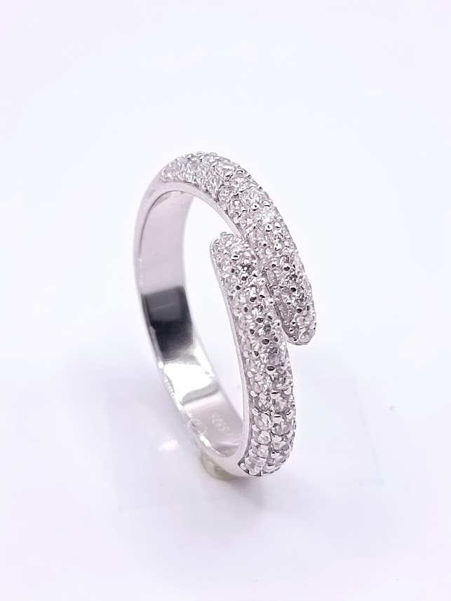 R-2408 Anillo Plata Bombe Pave