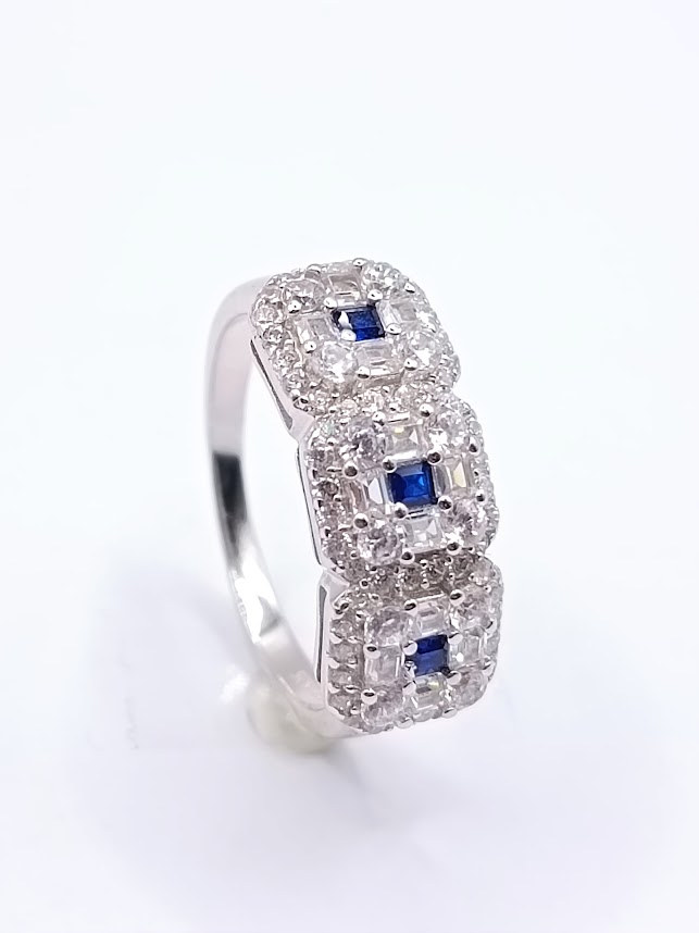 TR-663 Z Anillo Plata Zafiro