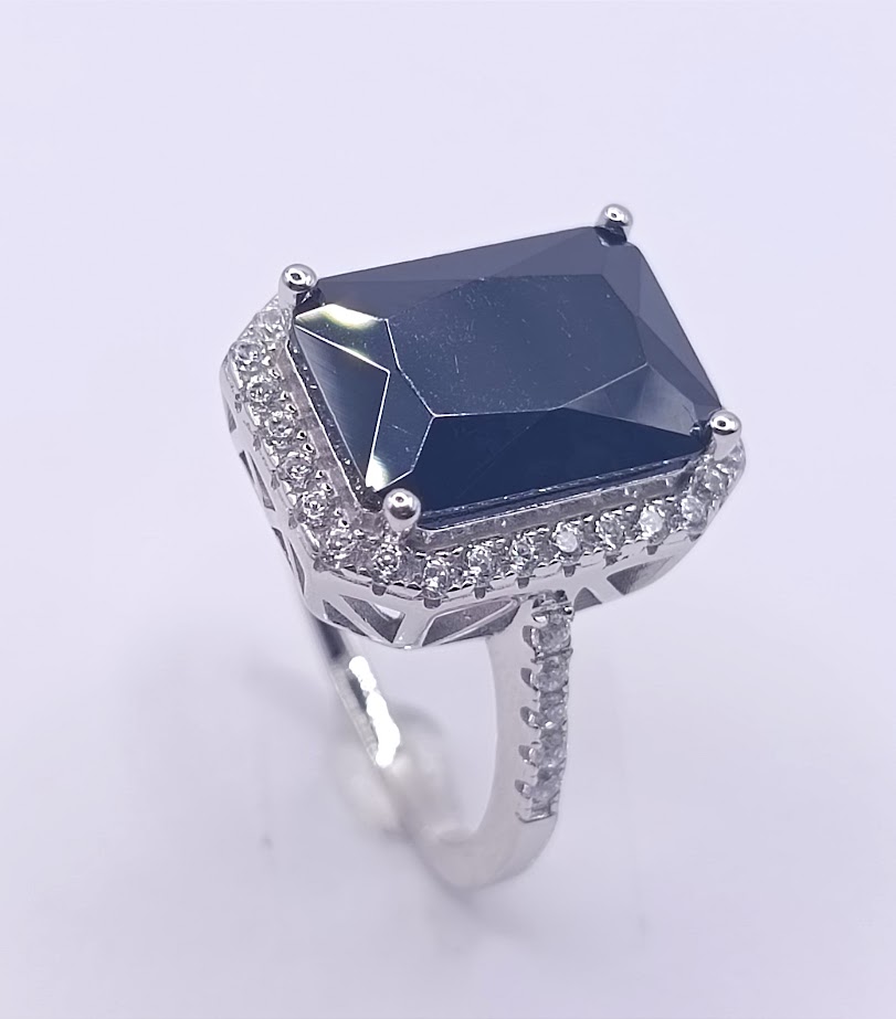 SL36478H1 Anillo Plata Negro