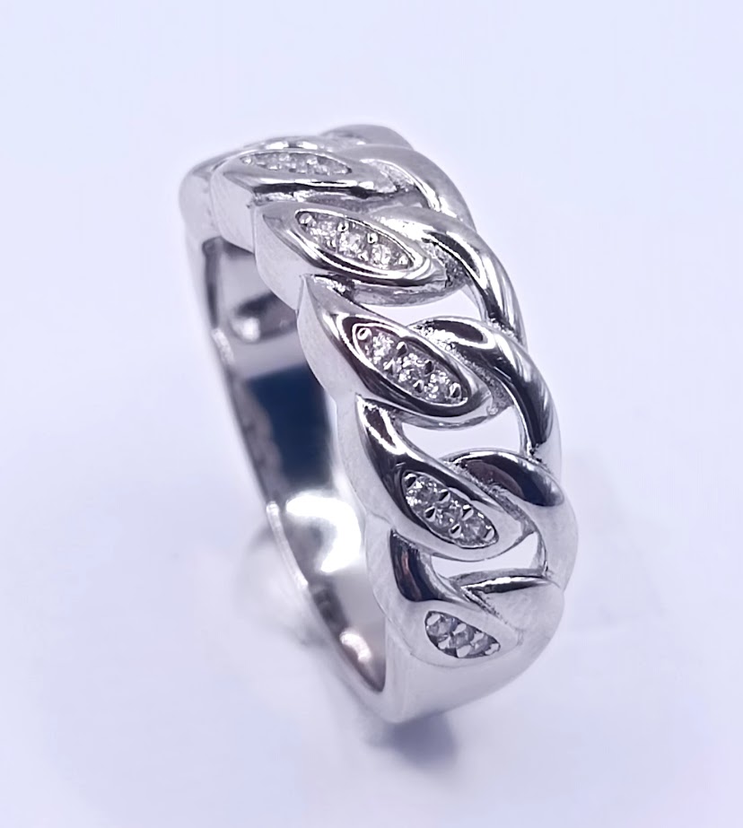 SL90874A1 Anillo Plata Eslabon