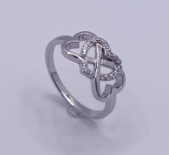 10693FRS1 Anillo Plata Corazones