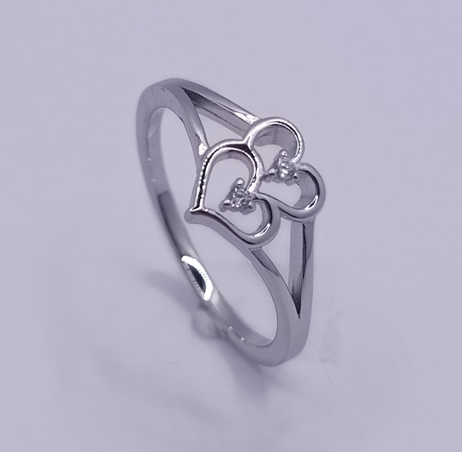 12202FRS1 Anillo Plata Corazones