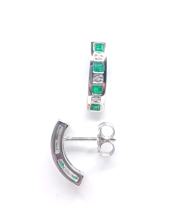 KE05-08418-*12 Aro Oro Blanco Brillante Esmeralda