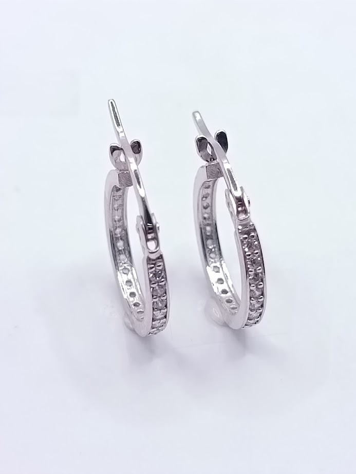 X8-X8ZE0012-W Aro Oro Blanco Argolla Circon