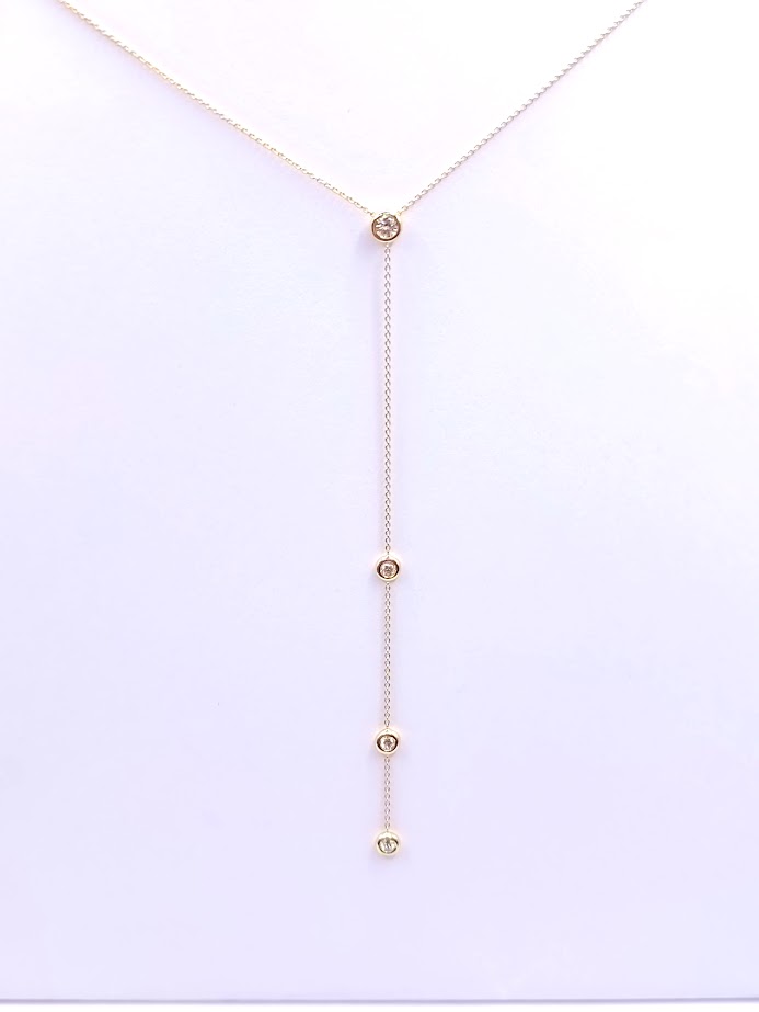 1726 Collar Oro Blanco Punto de Luz  Brillante