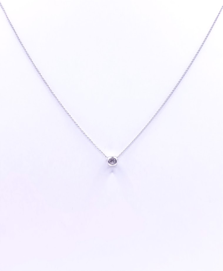 4004 Collar Oro Blanco Punto de Luz Brillante