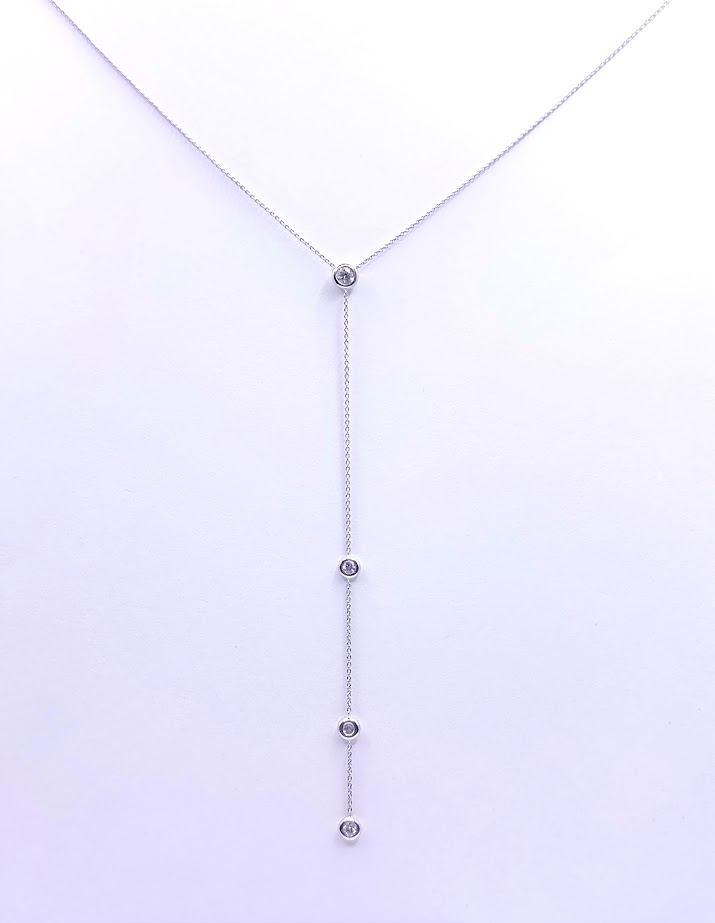 2319 Collar Oro Blanco Punto de Luz Brillante