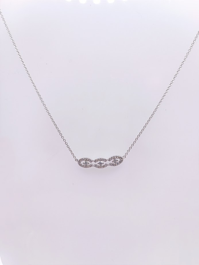 N10413F Collar Oro Blanco Brillante