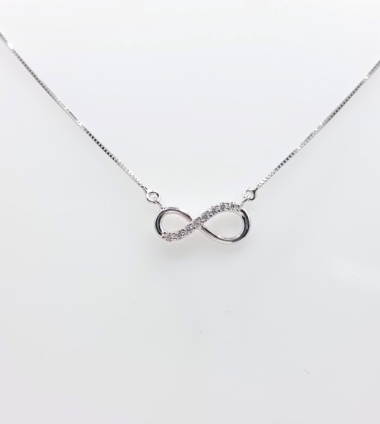 P 1800W Collar Oro Blanco Circon