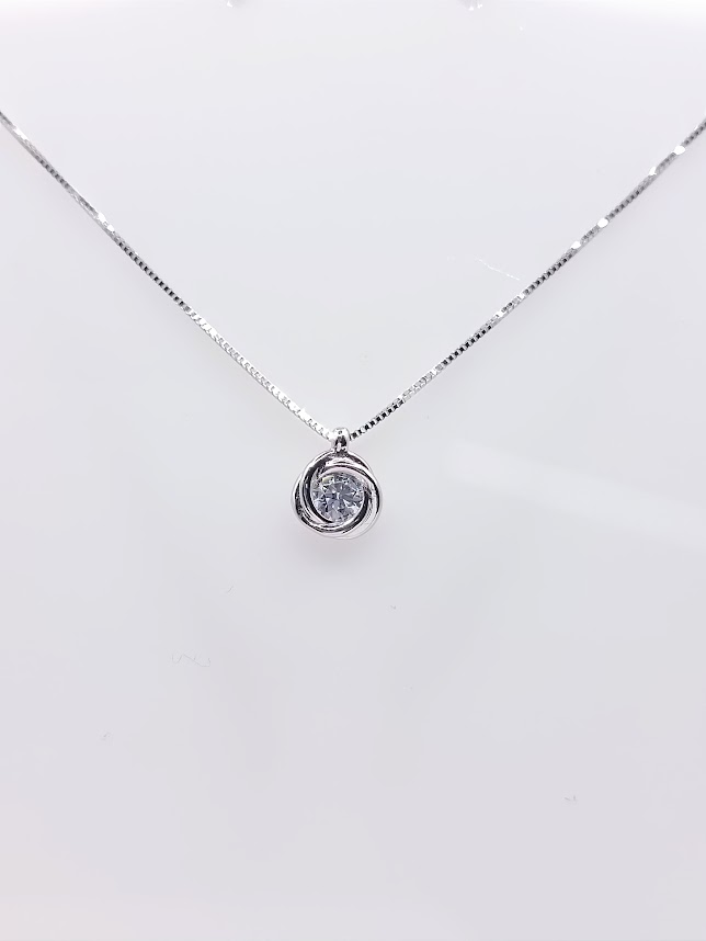 P 2506W Collar Oro Blanco Circon