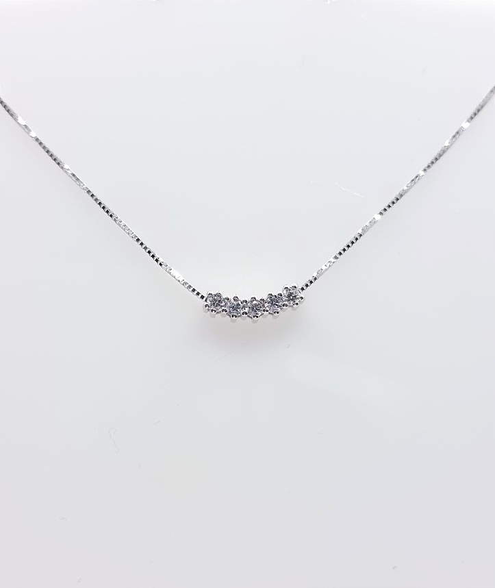 P 3082W Collar Oro Blanco Circon
