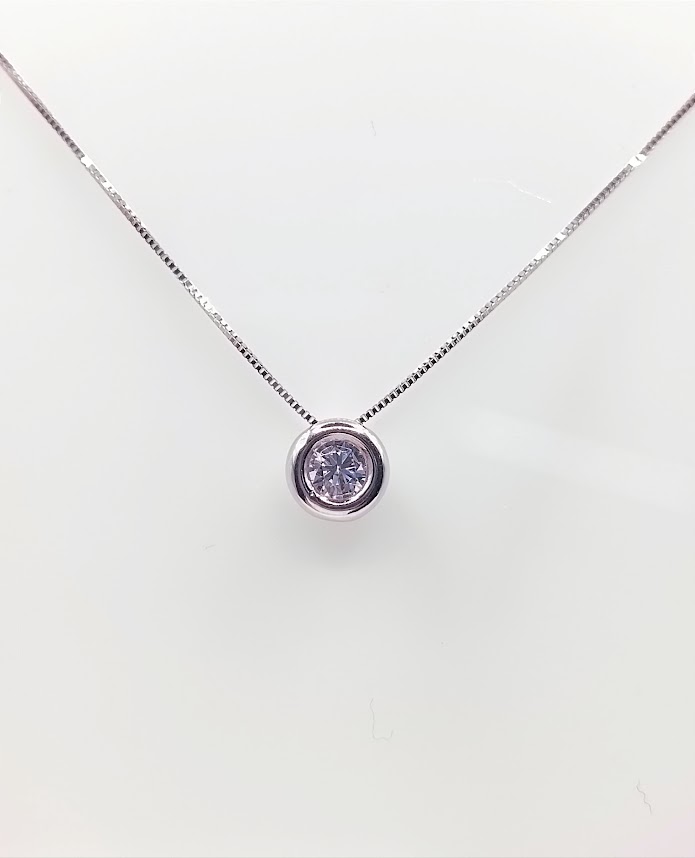 P 3159.4W Collar Oro Blanco Circon