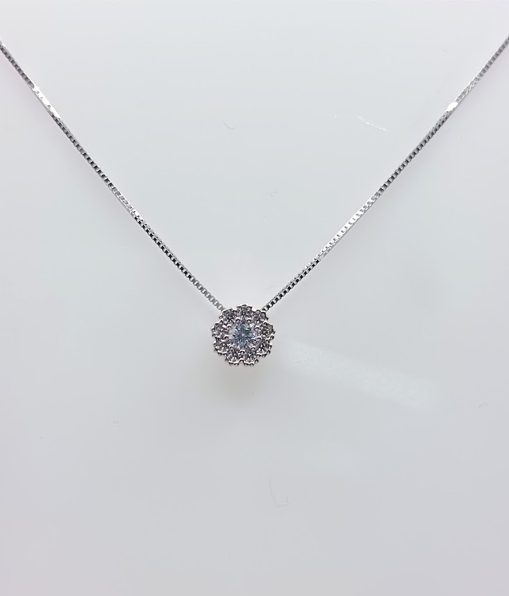 P 3261.1W Collar Oro Blanco Circon