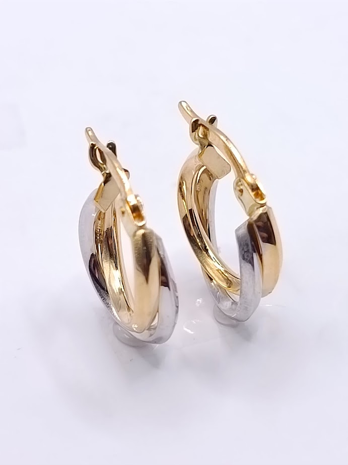 X3TE211424-YW Aro Oro Bicolor Argolla Lisa