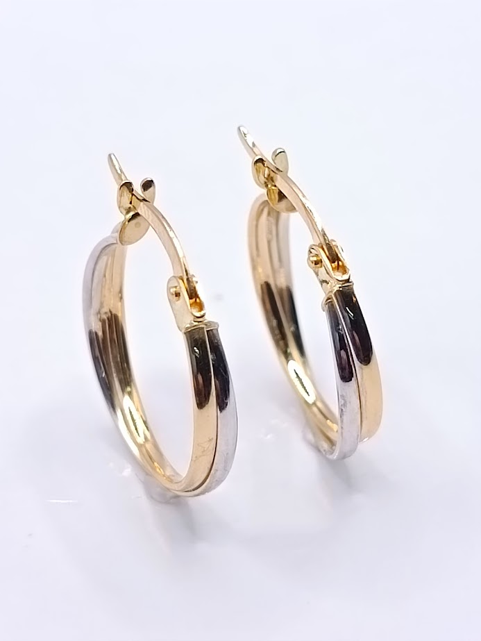 X3TE511467-YW Aro Oro Bicolor Argolla Lisa