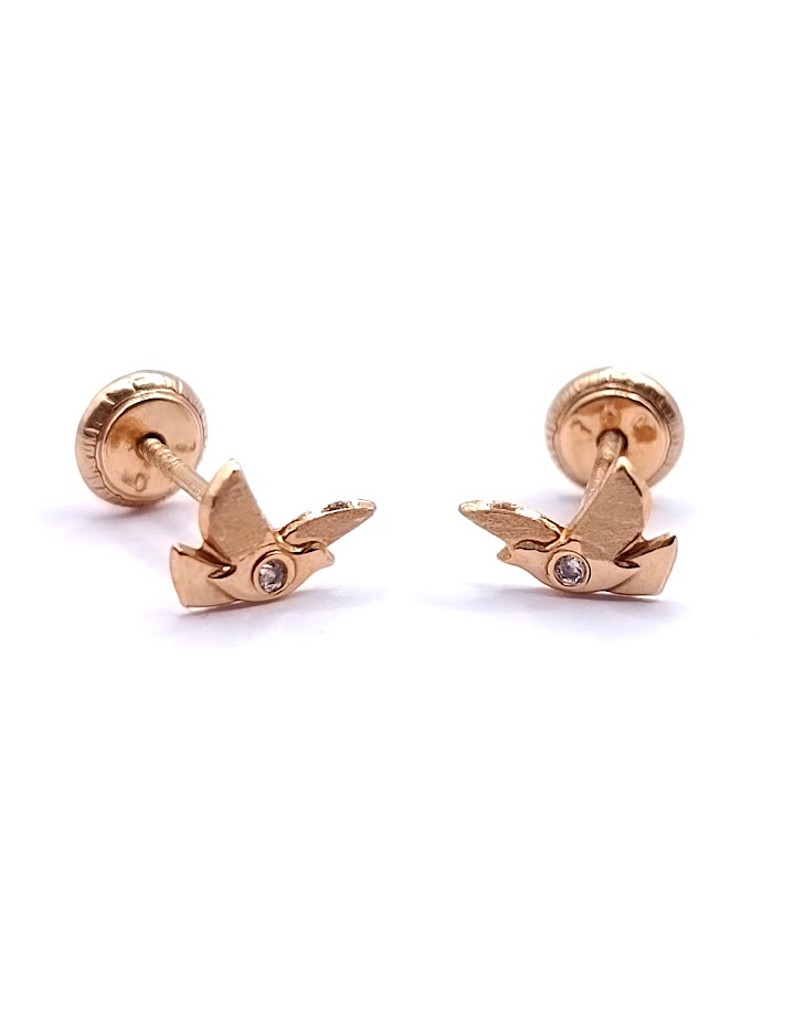 1-659202PS Aro Oro Rosado Golondrina Circon