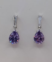 E-1138 AM Aro Plata Gota Amatista
