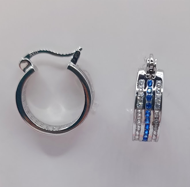 E-0094 Z Aro Plata Argolla Zafiro 1,5mm