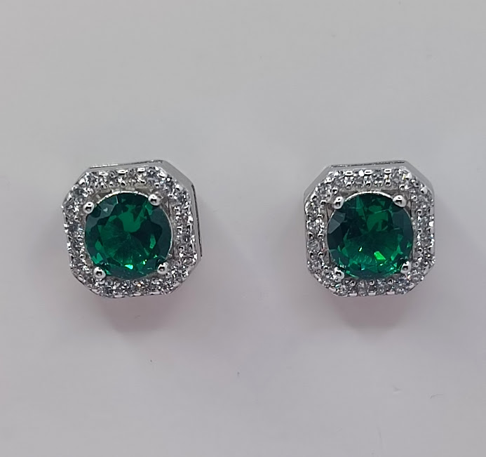 E-0379 E Aro Plata Esmeralda