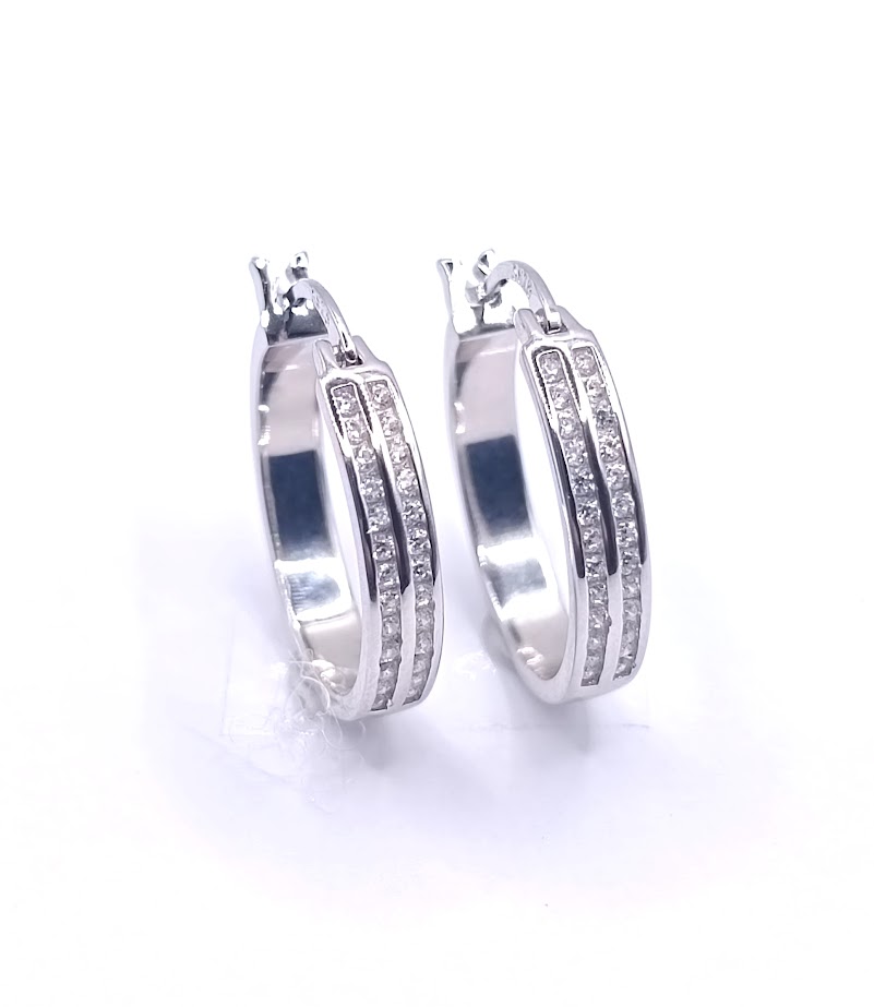 E-1337 Aro Plata Argolla II Filas 1,5cm Ø interio