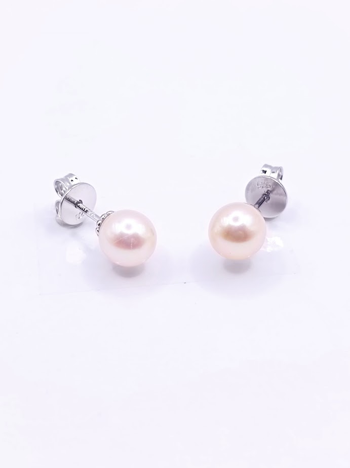 SE69522A7 Aro Plata Perla Redonda 7mm