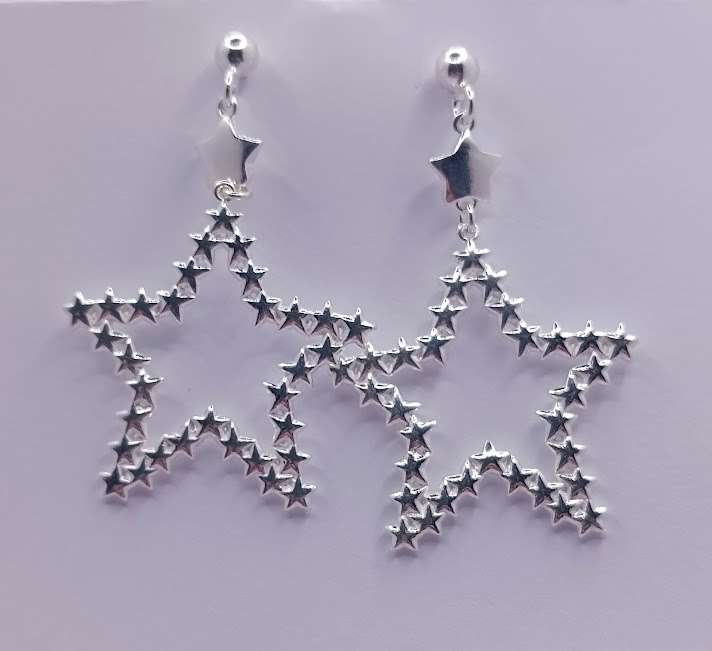 ORN10460 Aro Plata Colgante Estrella