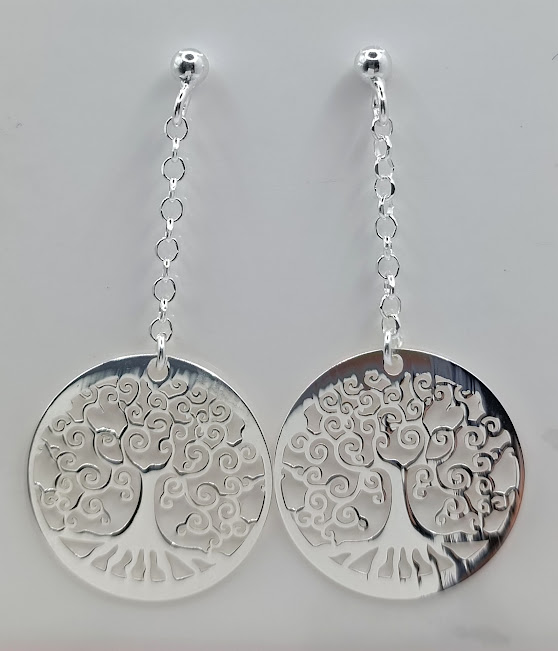 OR7268 Aro Plata Colgante Arbol