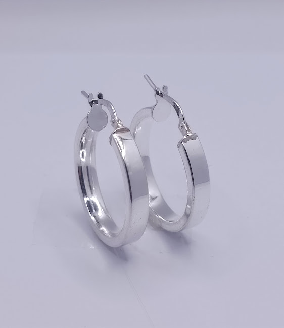 XOR02583 Aro Plata Argolla Cuad 30mmx2cm Ø interio