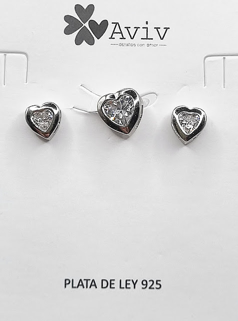 SAE3762 Set Conjunto Plata Corazon