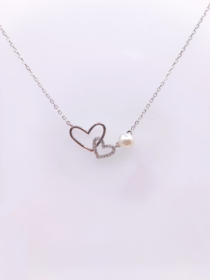YA-N1157 Collar Plata Perla Rio 