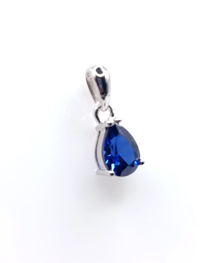 P-0047 Z Colgante Plata Gota Zafiro