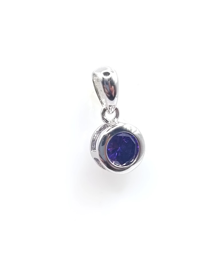 P-0614 AM Colgante Plata Punto de Luz  Amatista